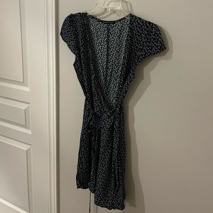 Brandy Melville Floral Navy Tie-Wrap Dress